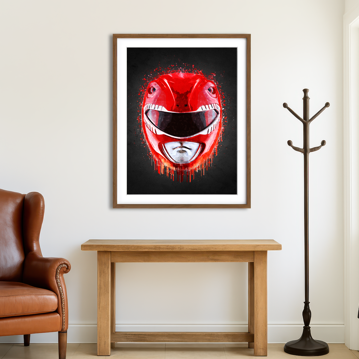AUTO-MOCKUP ROOM | Red Ranger Portrait Wall Art