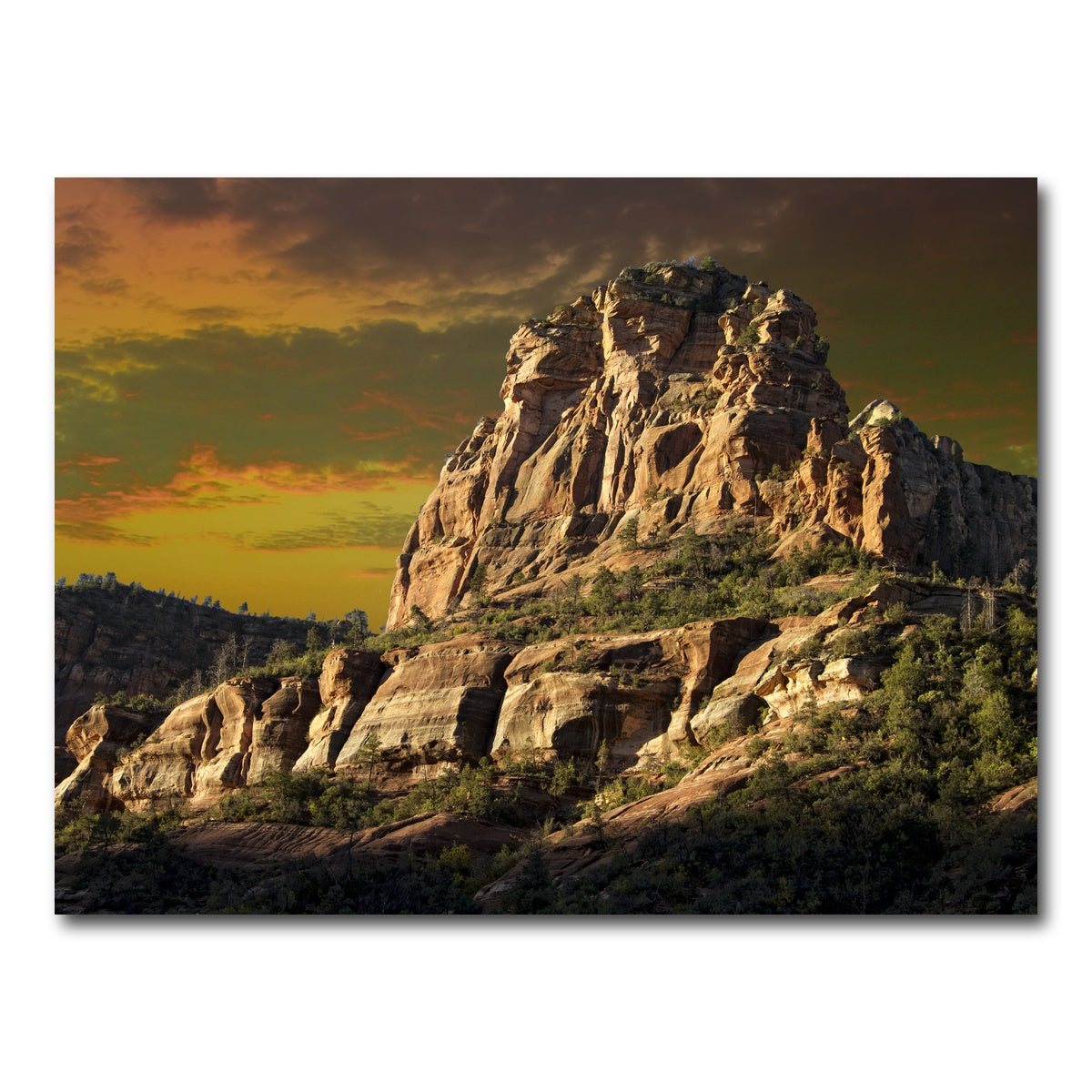 AUTO-MOCKUP WHITE | Red Rock Mountain in Sedona | 1 Piece | Gallery Wrap Canvas | group=4x3