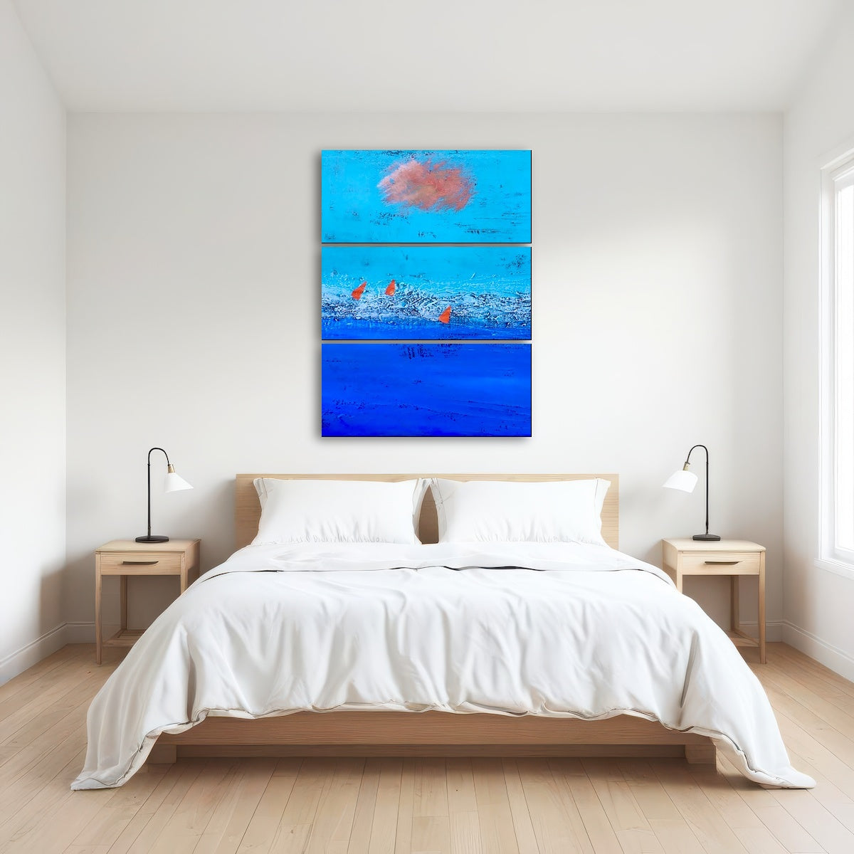 AUTO-MOCKUP ROOM | Red Sails on Blue Horizon