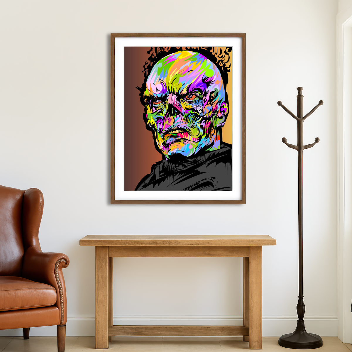 AUTO-MOCKUP ROOM | Red Skull Color Wall Art