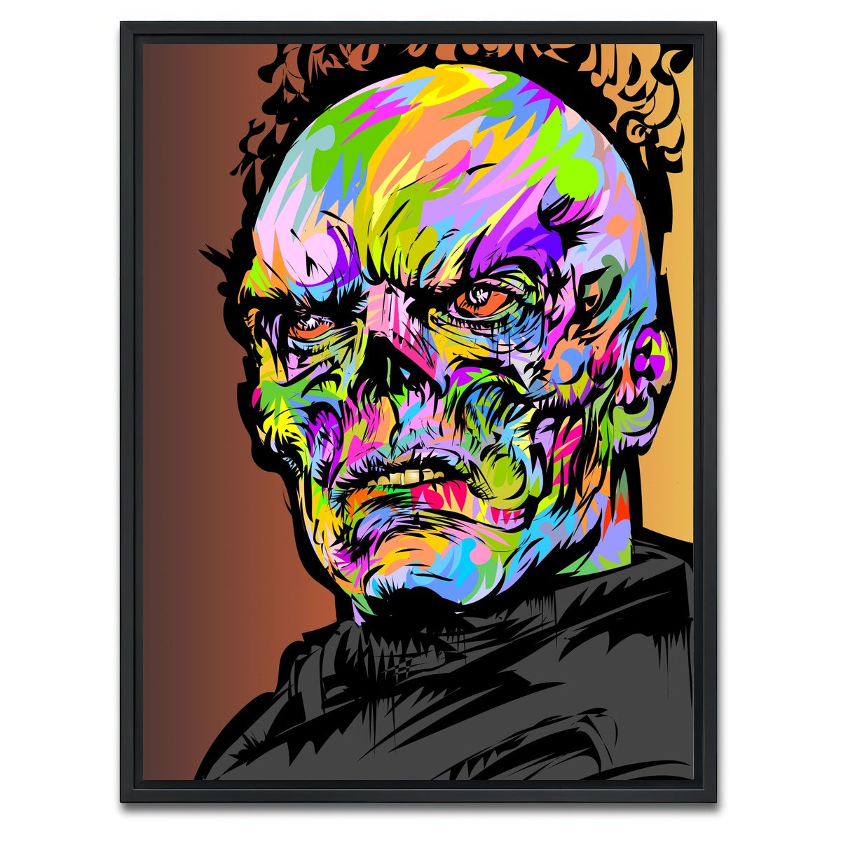 AUTO-MOCKUP WHITE | Red Skull Color | 1 Piece | Black Framed Canvas | group=3x4