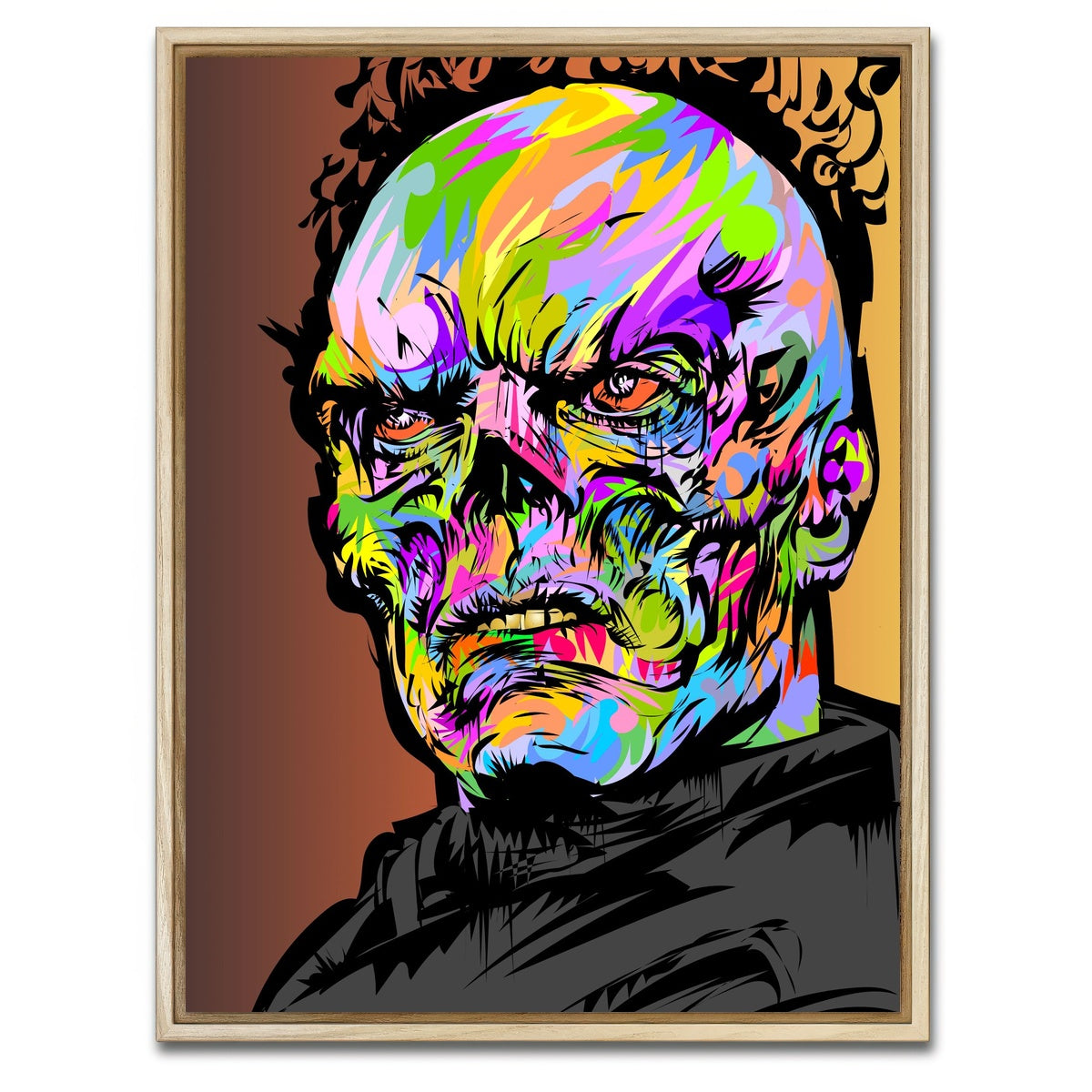 AUTO-MOCKUP WHITE | Red Skull Color | 1 Piece | Natural Framed Canvas | group=3x4