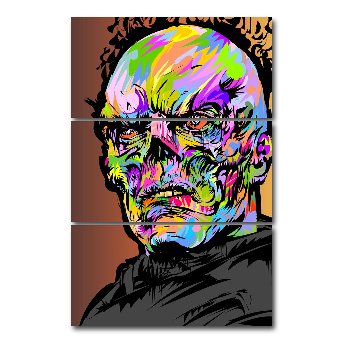 AUTO-MOCKUP WHITE | Red Skull Color | 3 Piece | Gallery Wrap Canvas | group=12x24_stacked