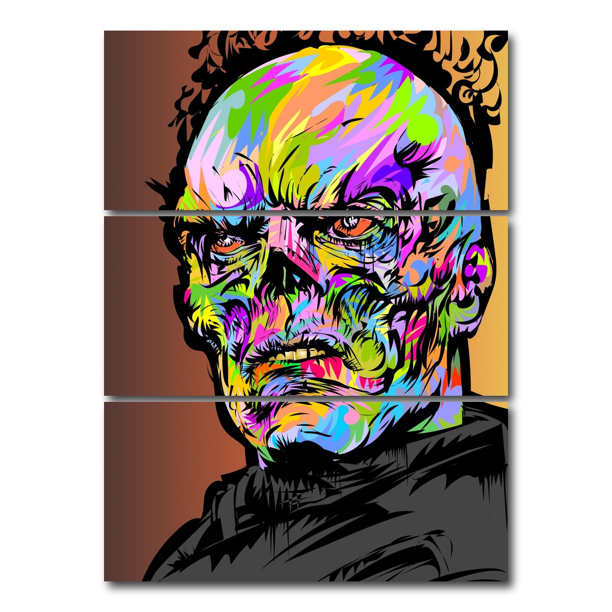 AUTO-MOCKUP WHITE | Red Skull Color | 3 Piece | Gallery Wrap Canvas | group=8x18_stacked