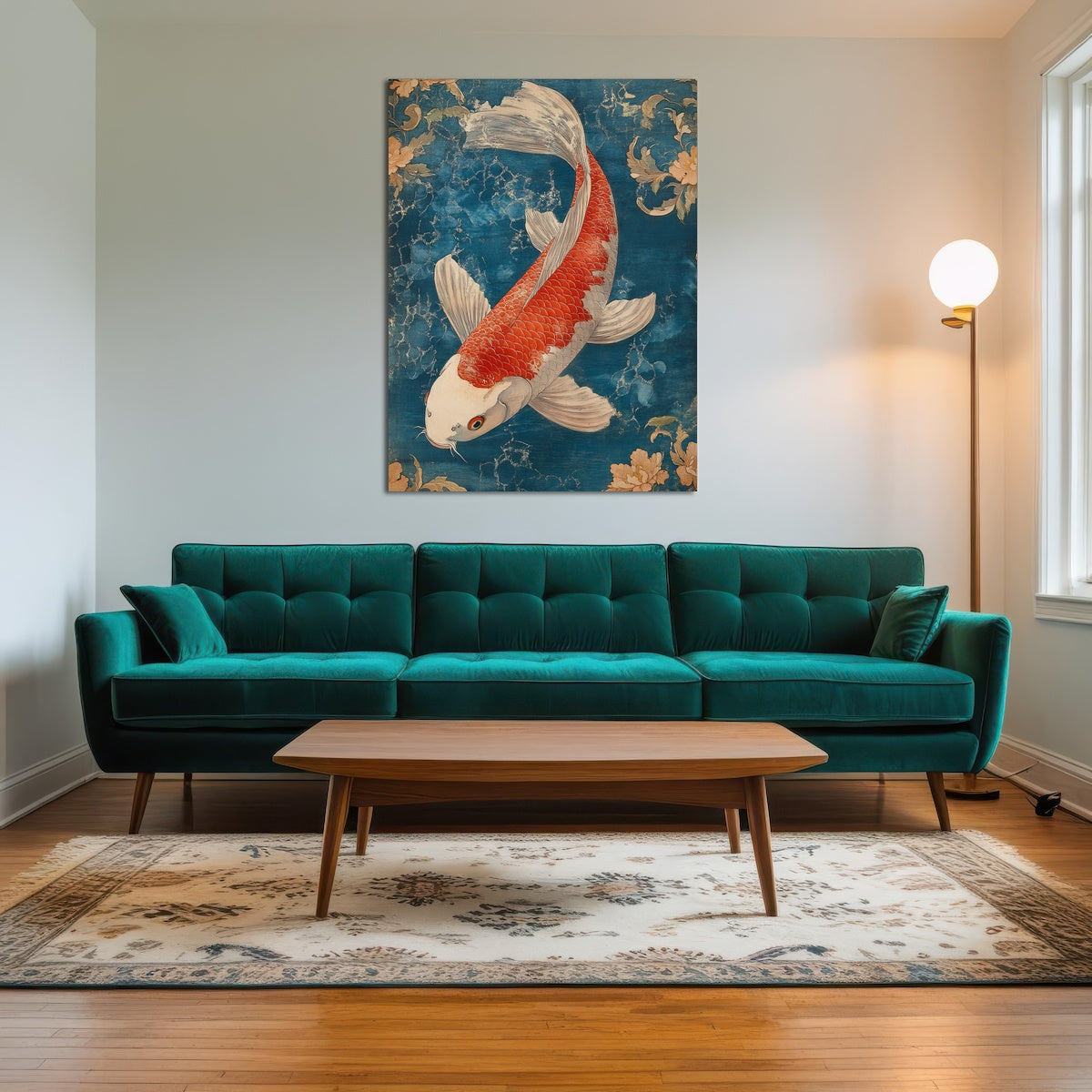 AUTO-MOCKUP ROOM | Red and white koi fish