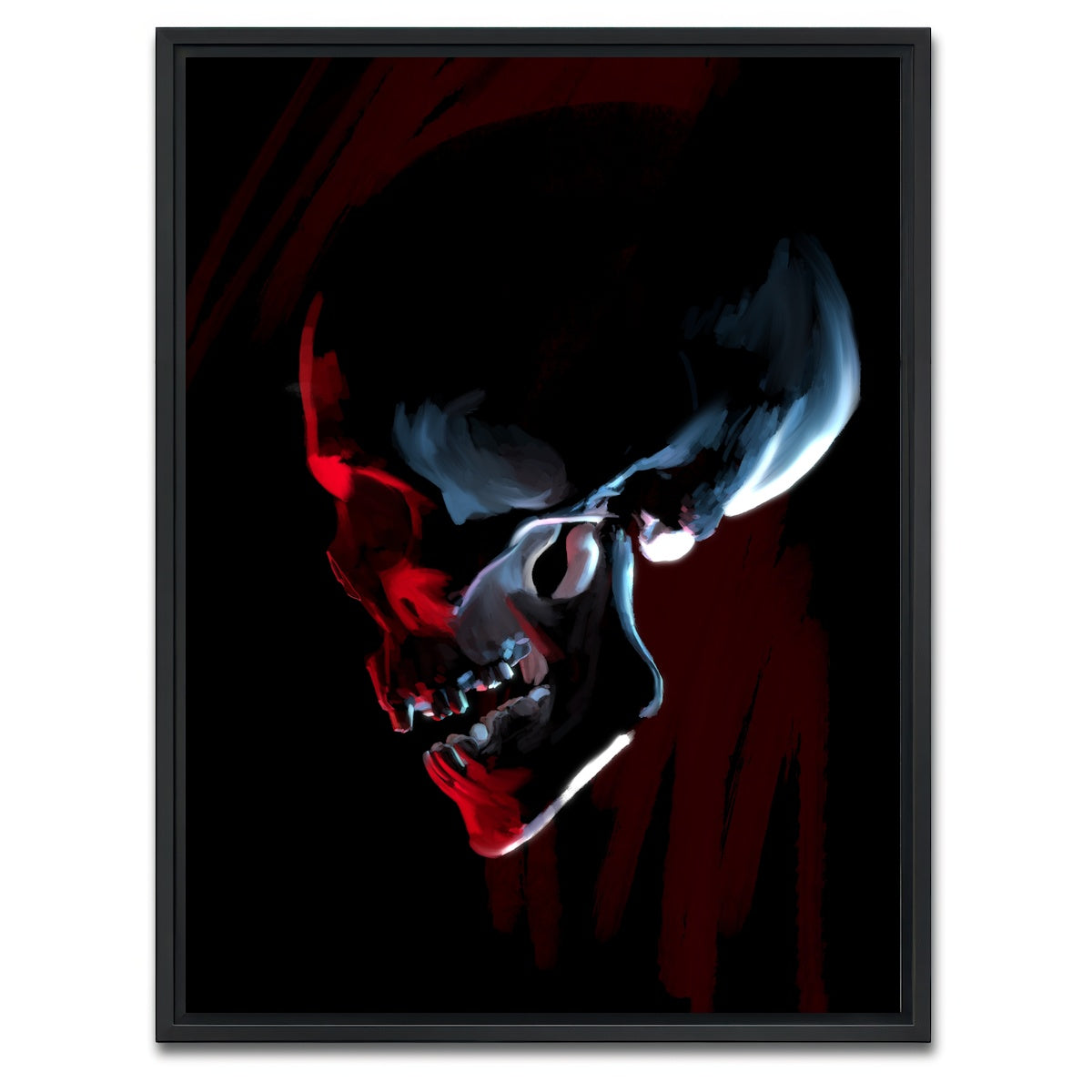 AUTO-MOCKUP WHITE | Red skull | 1 Piece | Black Framed Canvas | group=3x4