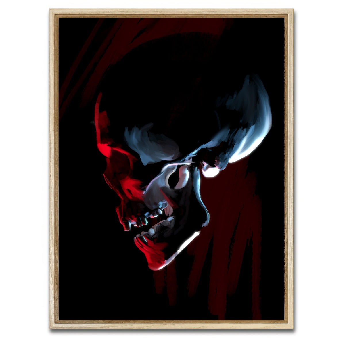 AUTO-MOCKUP WHITE | Red skull | 1 Piece | Natural Framed Canvas | group=3x4
