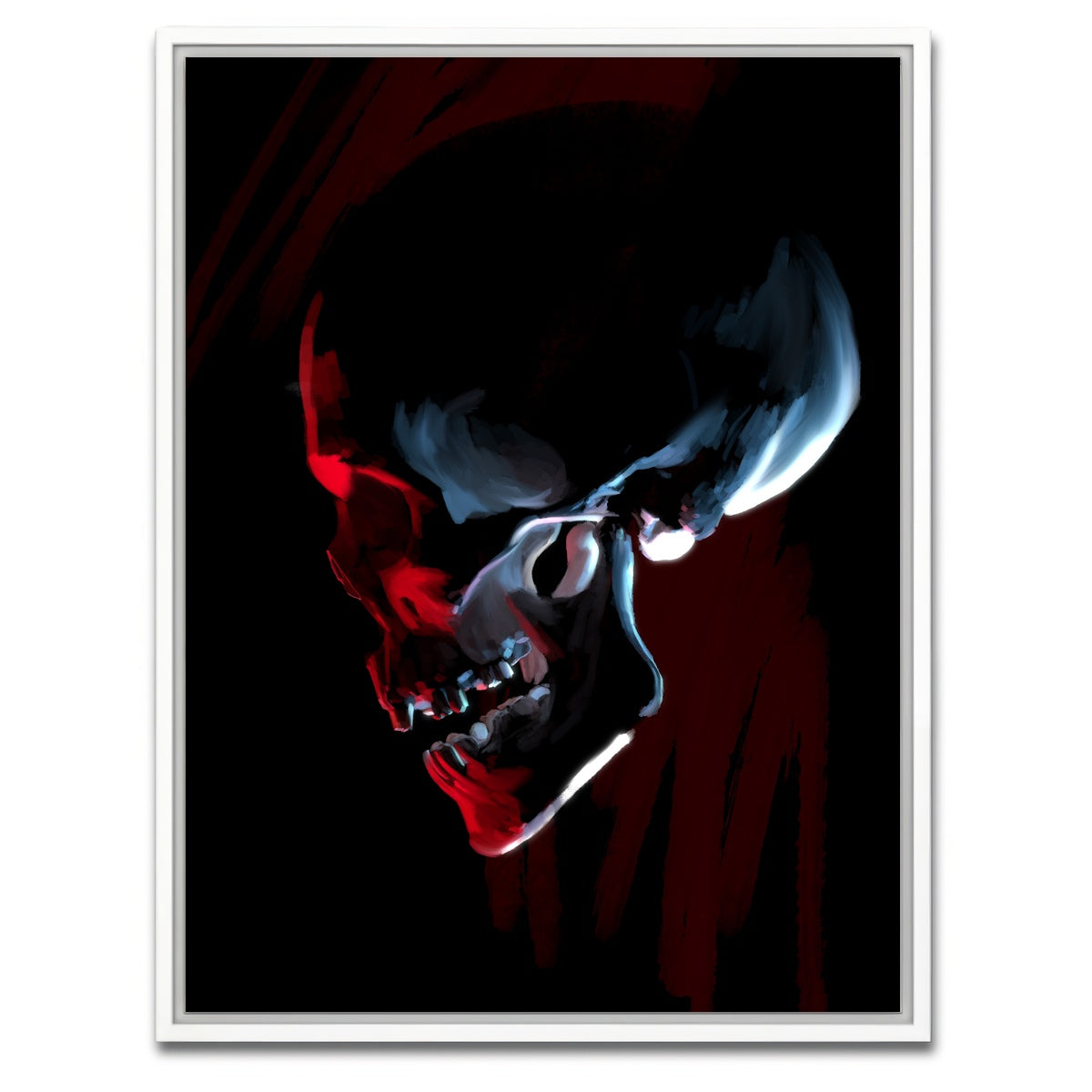 AUTO-MOCKUP WHITE | Red skull | 1 Piece | White Framed Canvas | group=3x4