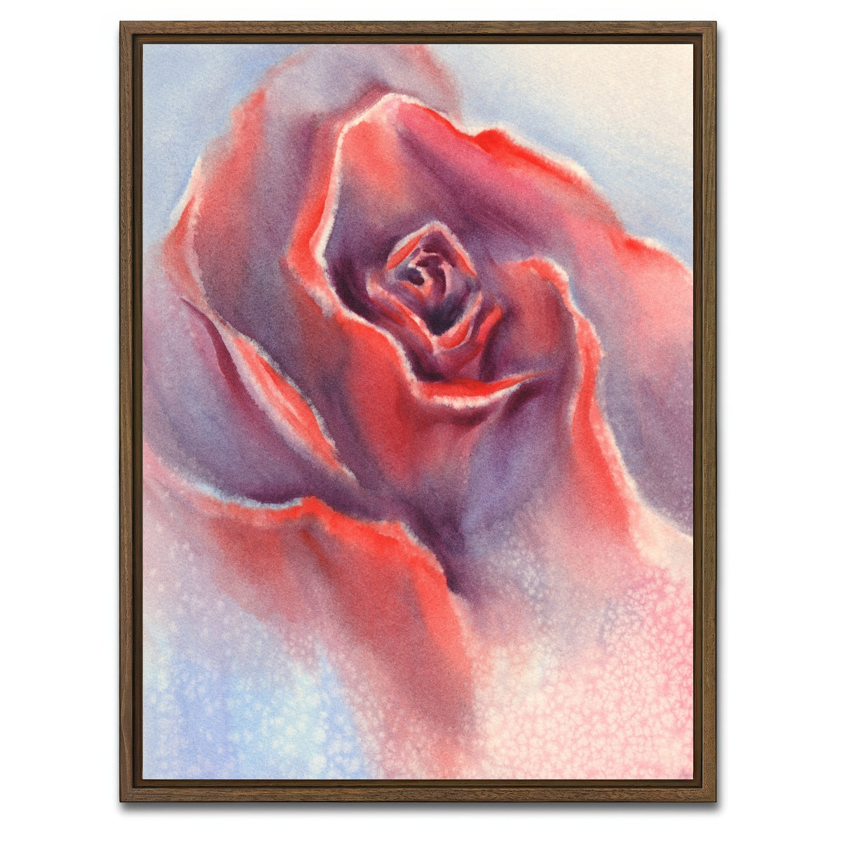 AUTO-MOCKUP WHITE | Red velvet rose | 1 Piece | Walnut Framed Canvas | group=3x4
