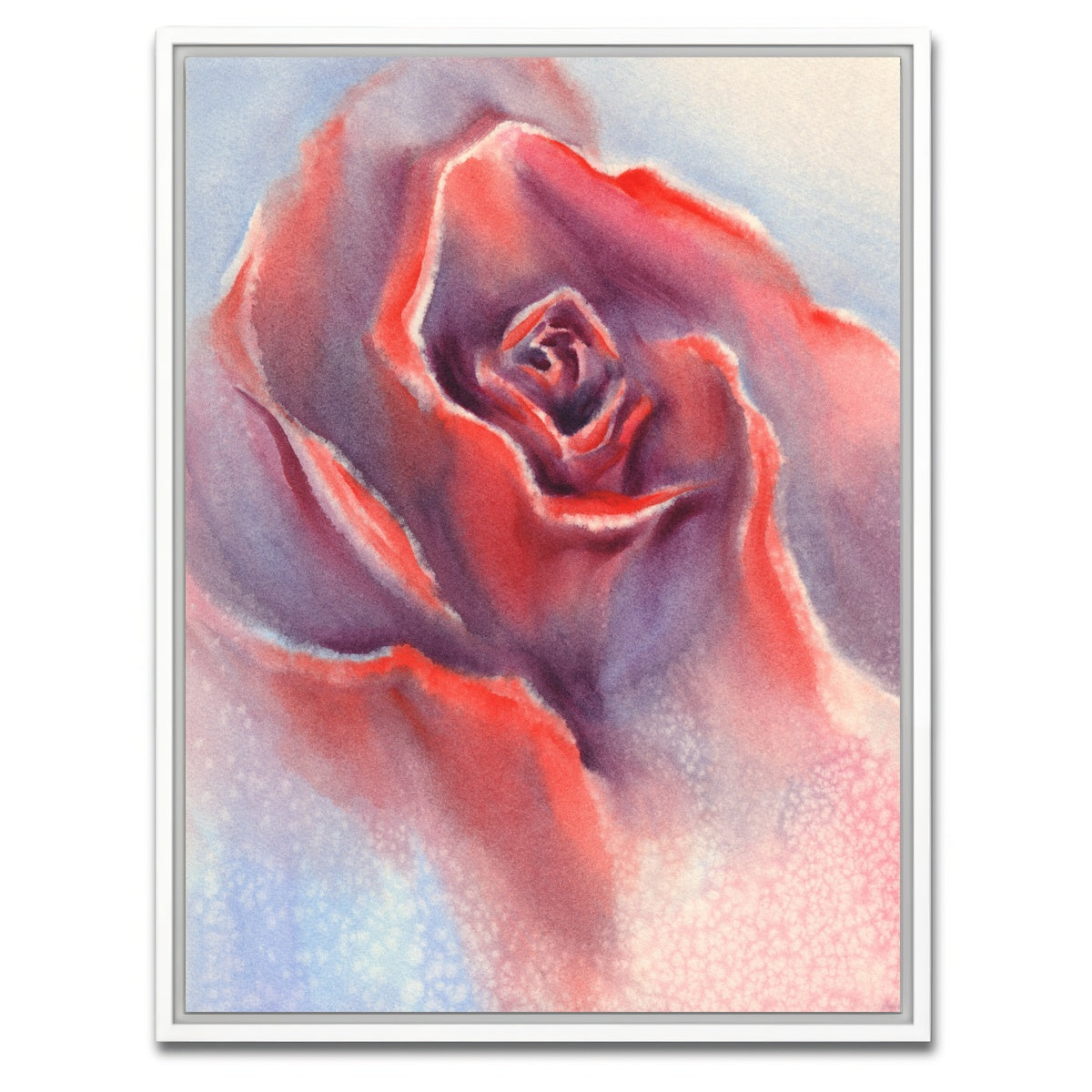 AUTO-MOCKUP WHITE | Red velvet rose | 1 Piece | White Framed Canvas | group=3x4
