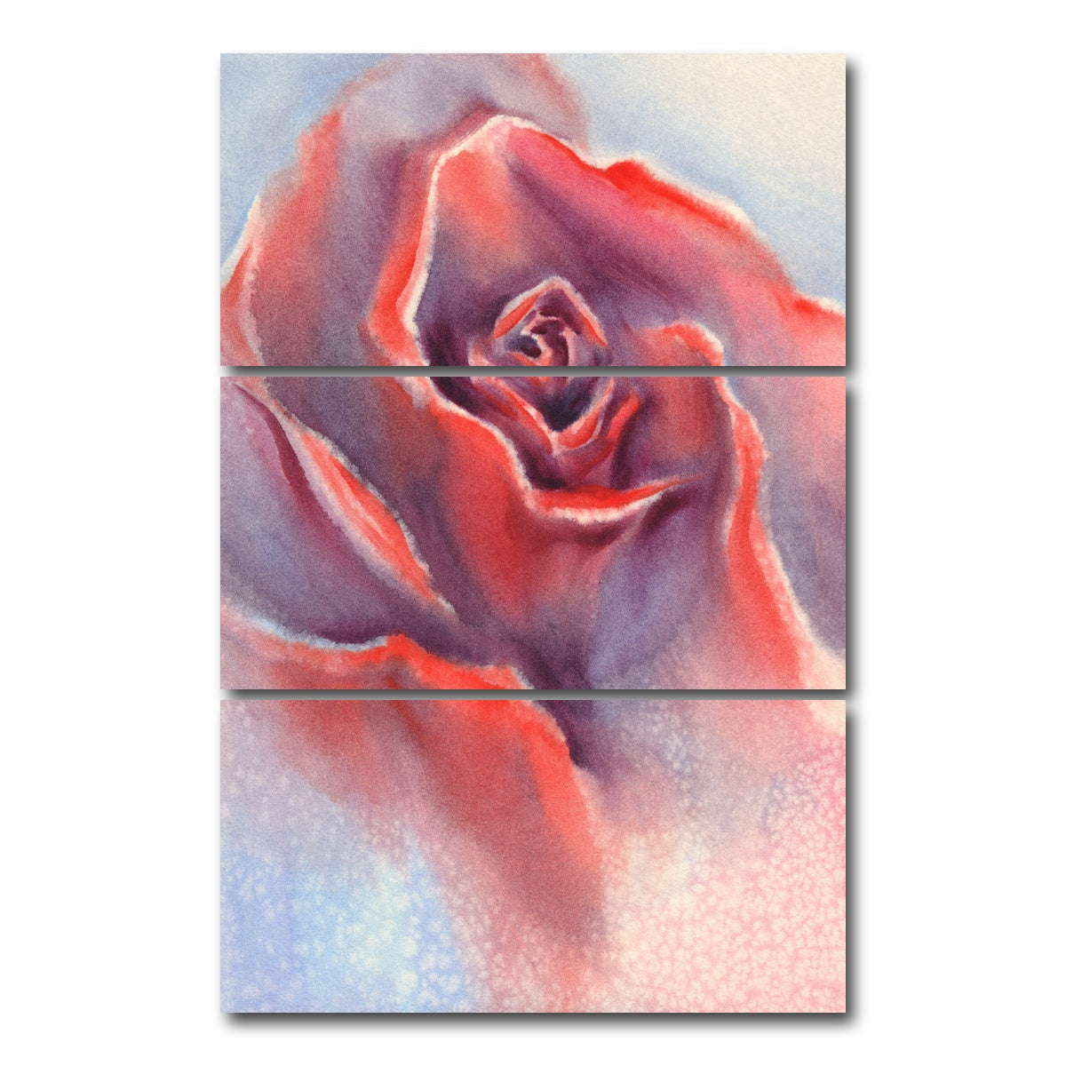 AUTO-MOCKUP WHITE | Red velvet rose | 3 Piece | Gallery Wrap Canvas | group=12x24_stacked