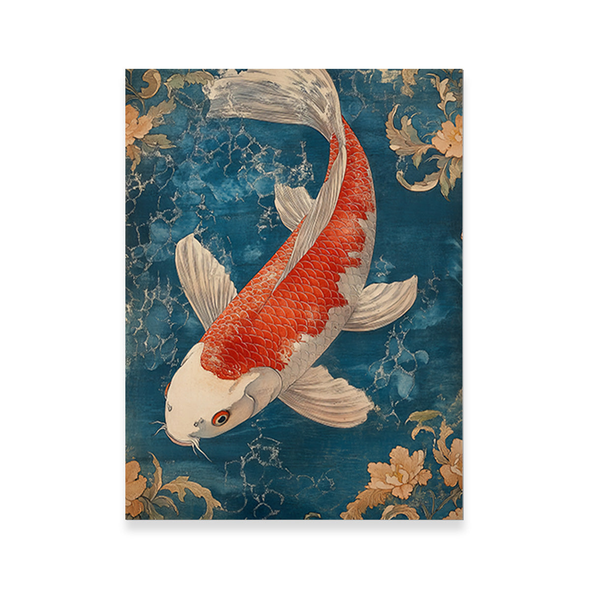Red and White Koi Fish Wall Art
