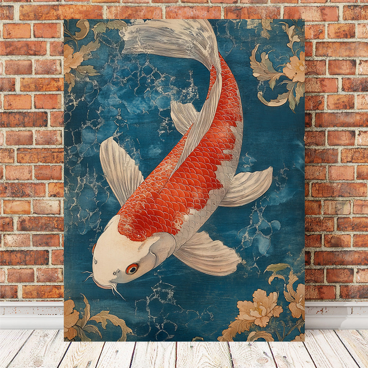 Red and White Koi Fish Wall Art