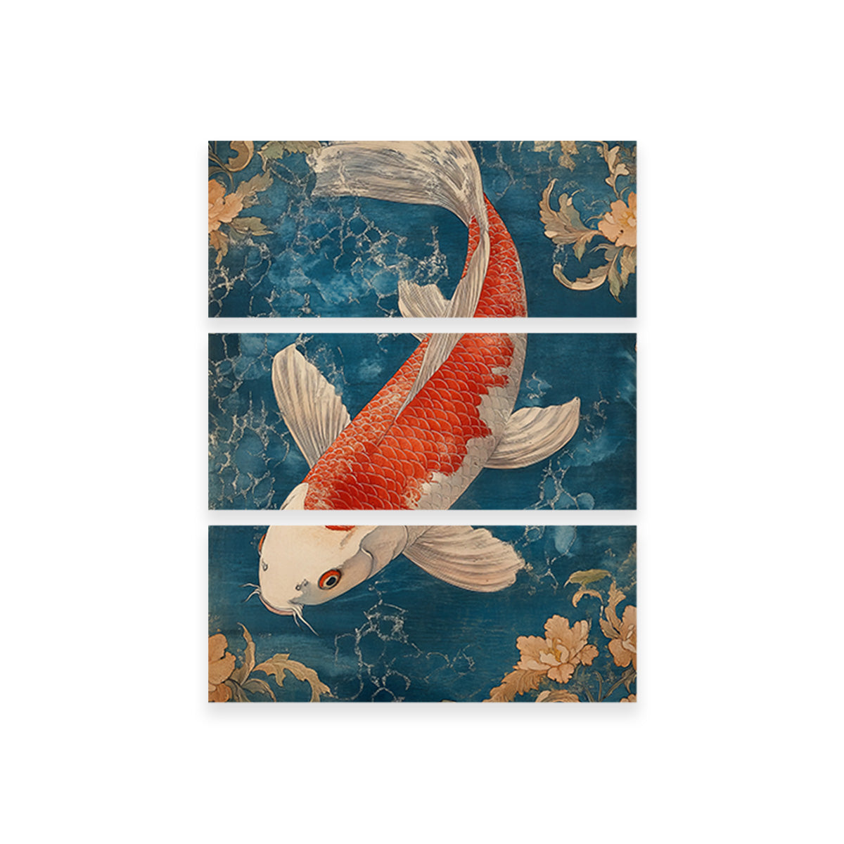 Red and White Koi Fish Wall Art