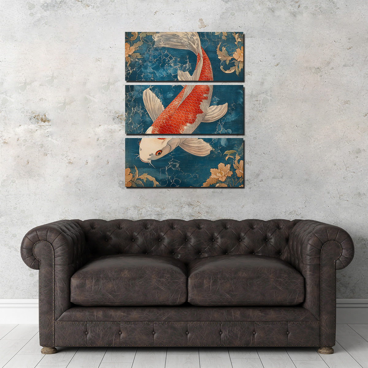 Red and White Koi Fish Wall Art