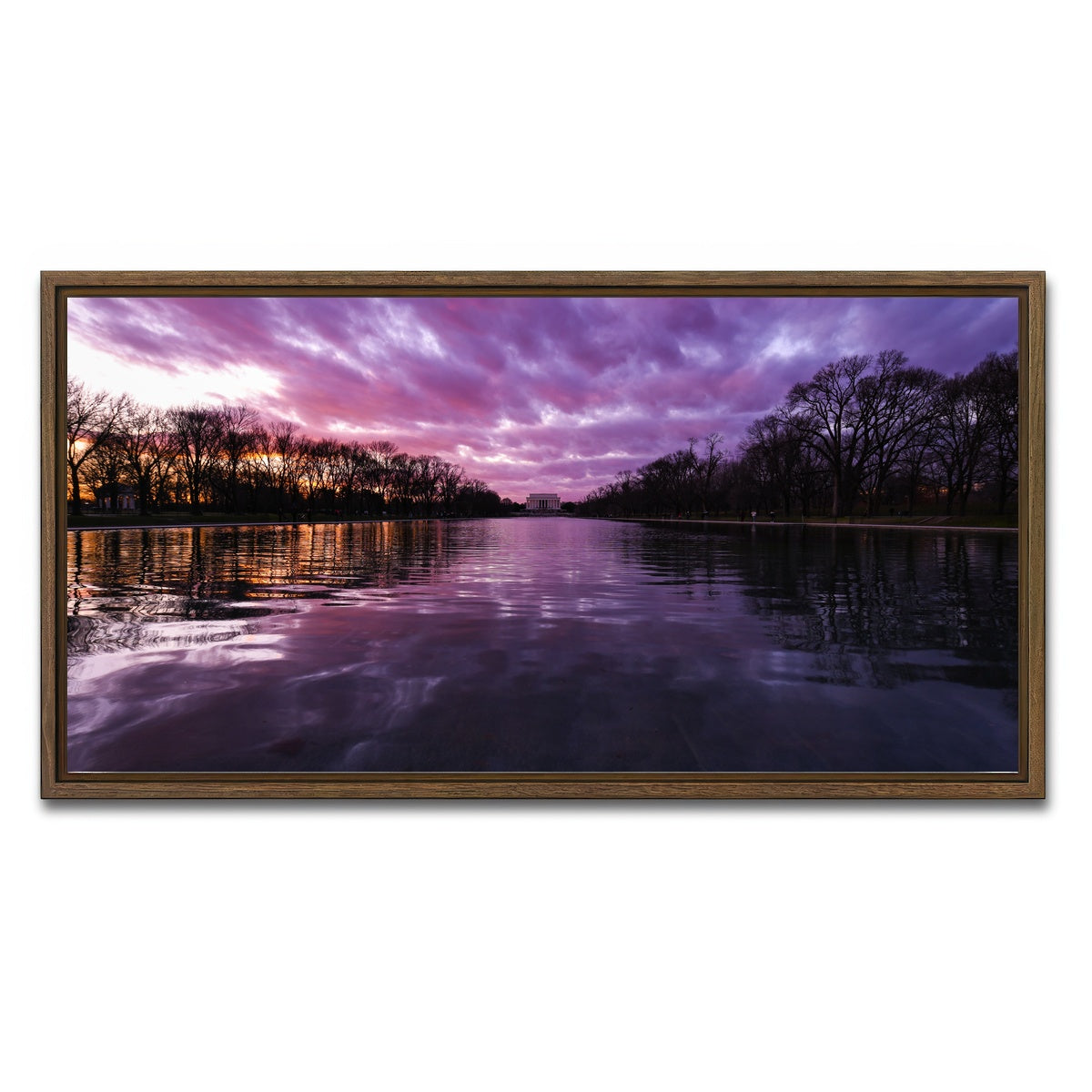 AUTO-MOCKUP WHITE | Reflecting Pool | 1 Piece | Walnut Framed Canvas | group=2x1