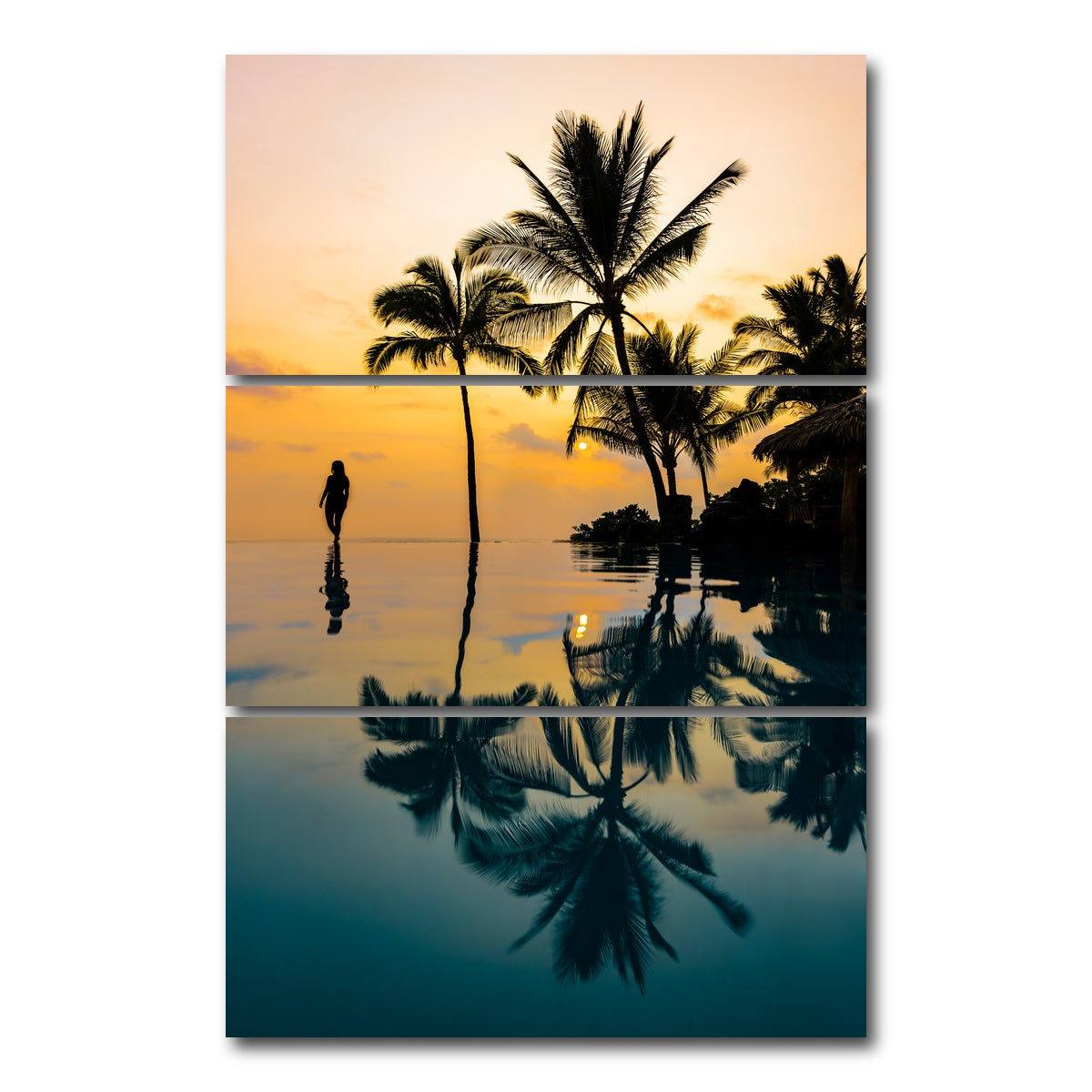 AUTO-MOCKUP WHITE | Relaxation Sunset | 3 Piece | Gallery Wrap Canvas | group=12x24_stacked
