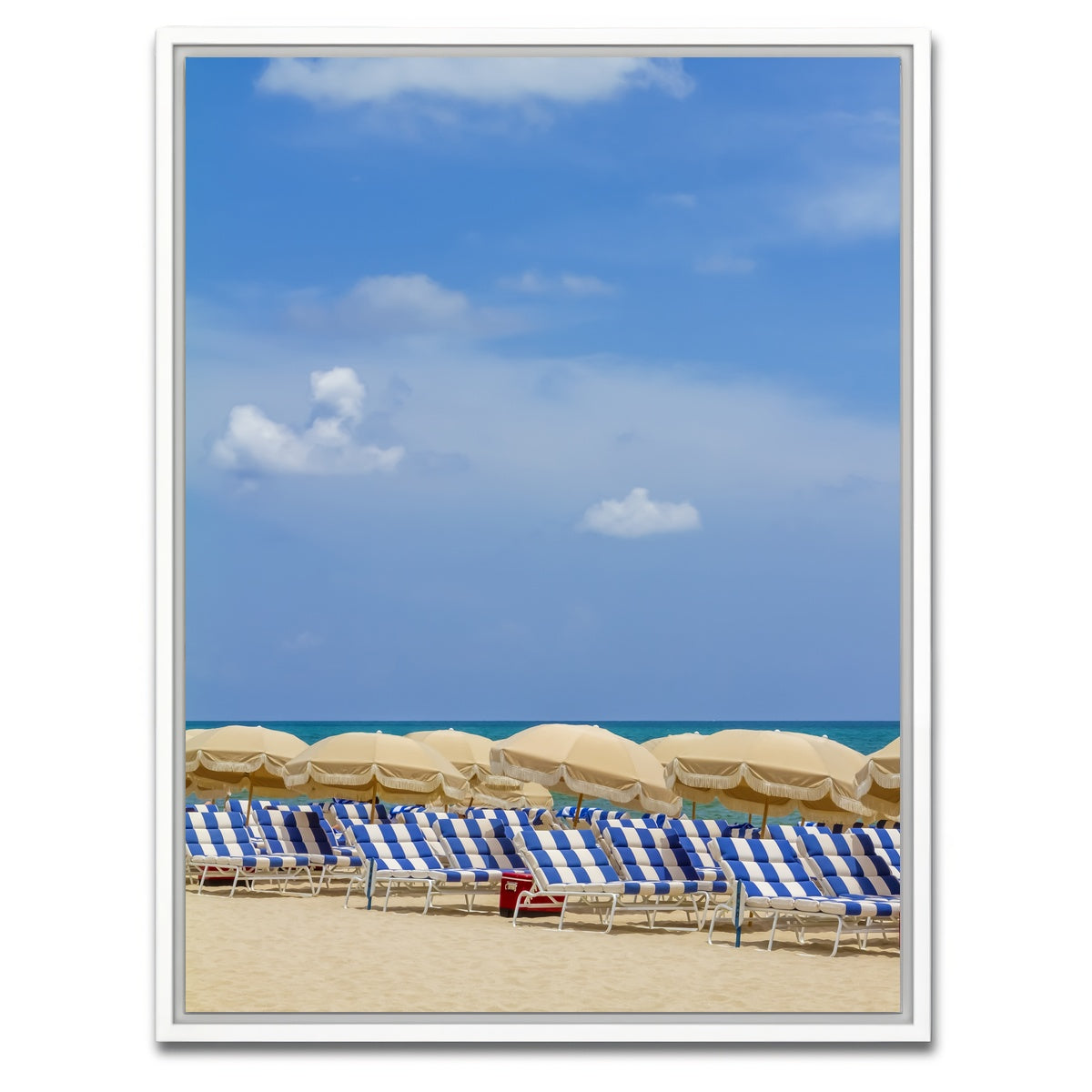 AUTO-MOCKUP WHITE | Relaxing beach scene | 1 Piece | White Framed Canvas | group=3x4