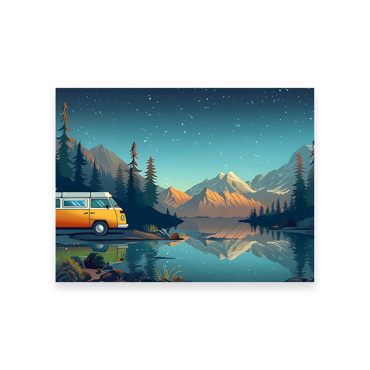 Retro Camper Bus Wall Art