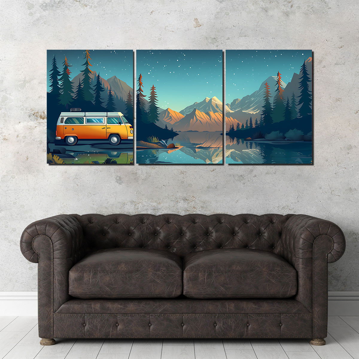 Retro Camper Bus Wall Art