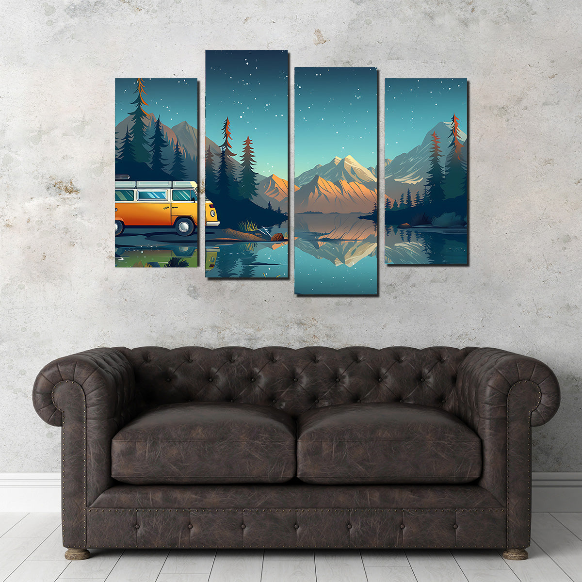Retro Camper Bus Wall Art