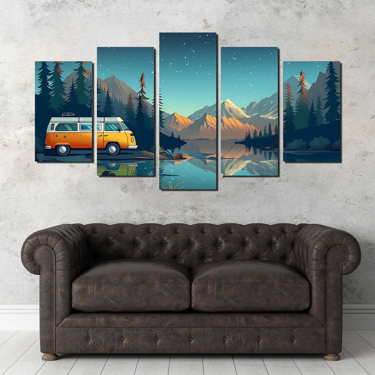 Retro Camper Bus Wall Art