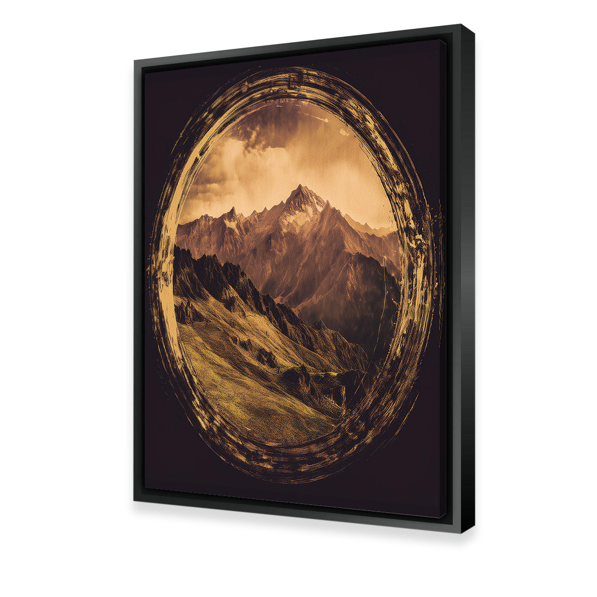 Retro Mountain View Oil Paint Wall Art