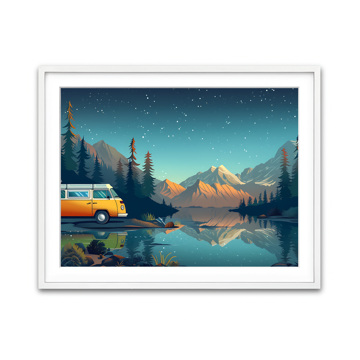 Framed Print 4x3 White