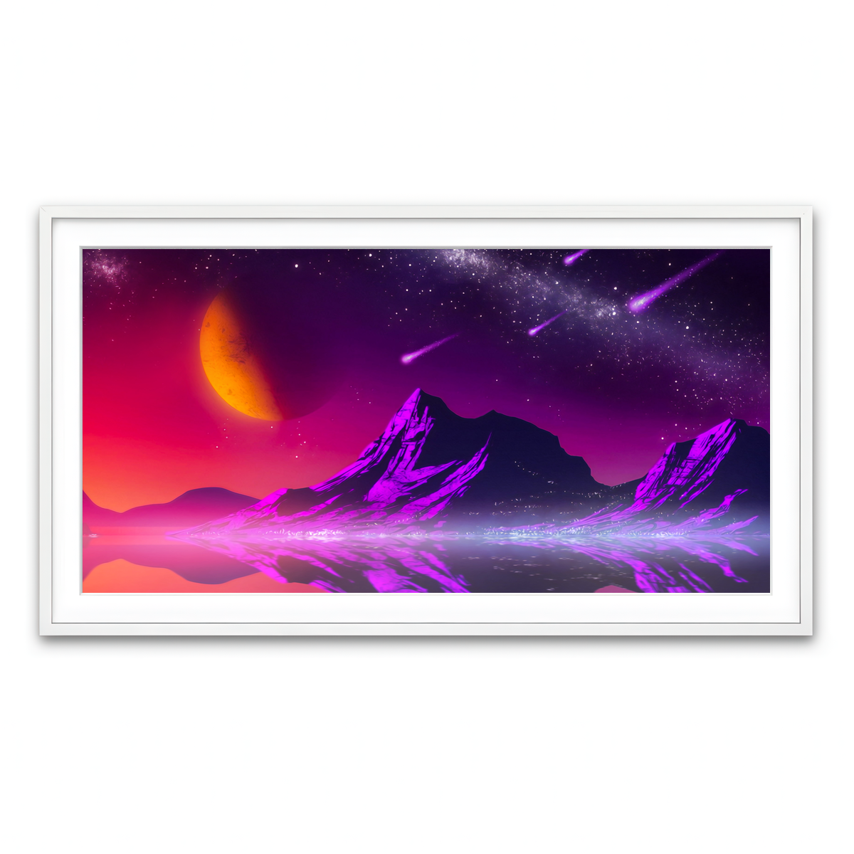 Framed Print 2x1 White