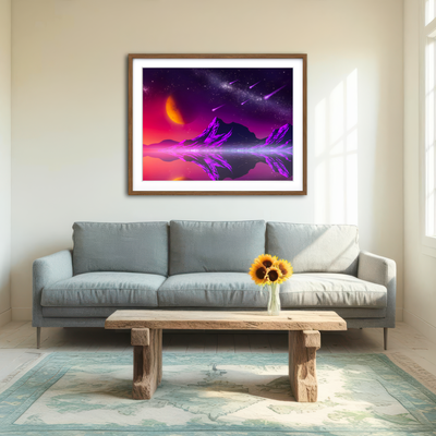 AUTO-MOCKUP ROOM | Retro Comets Wall Art