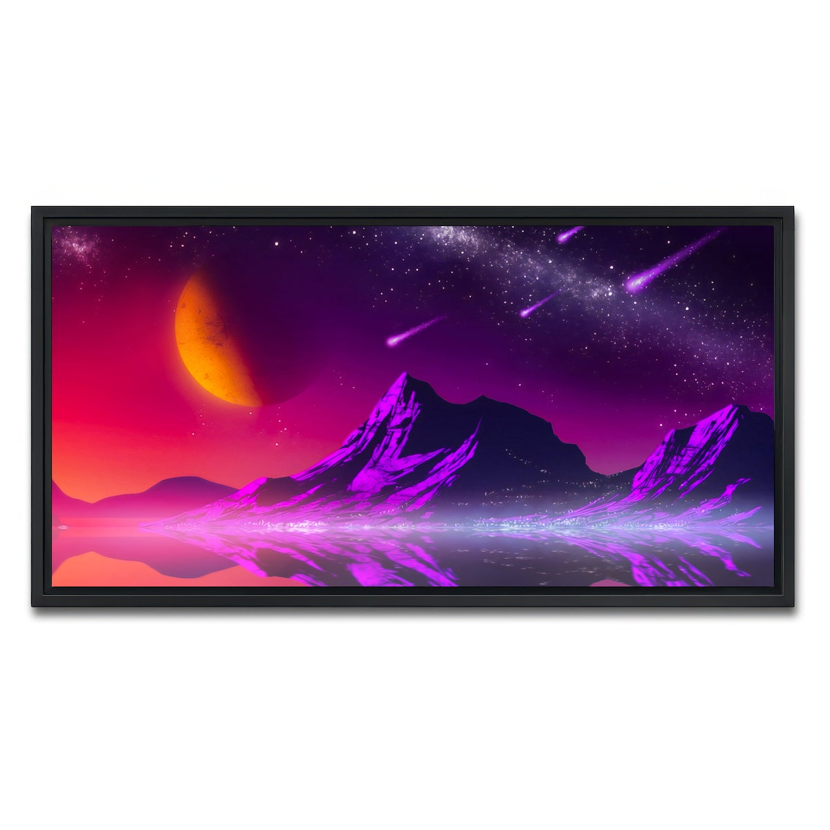 AUTO-MOCKUP WHITE | Retro Comets | 1 Piece | Black Framed Canvas | group=2x1