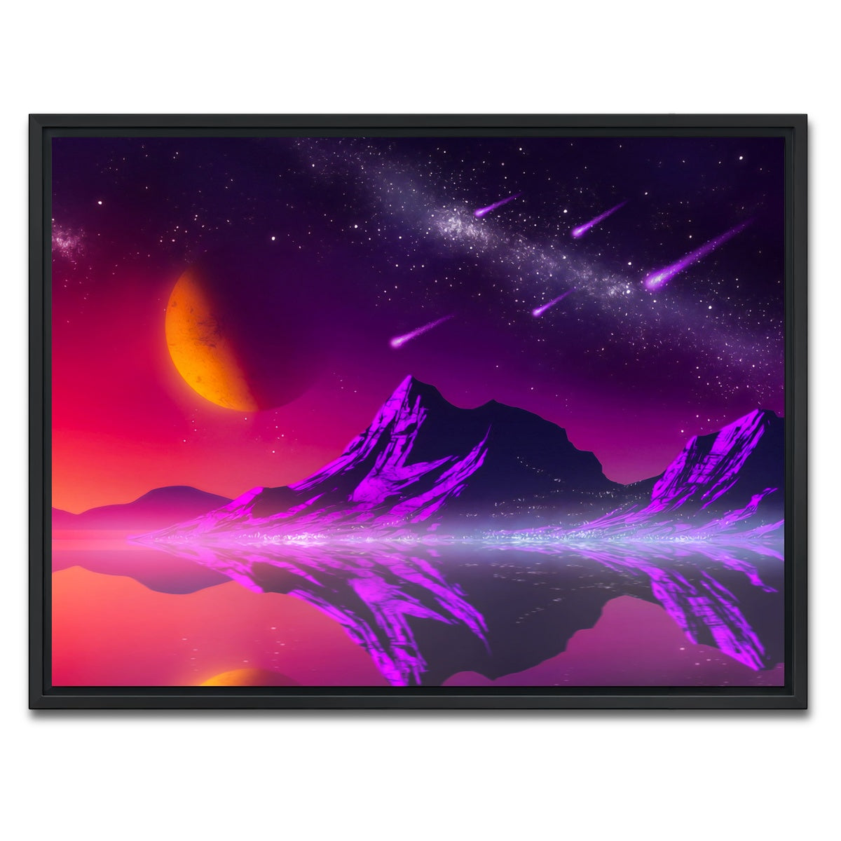 AUTO-MOCKUP WHITE | Retro Comets | 1 Piece | Black Framed Canvas | group=4x3