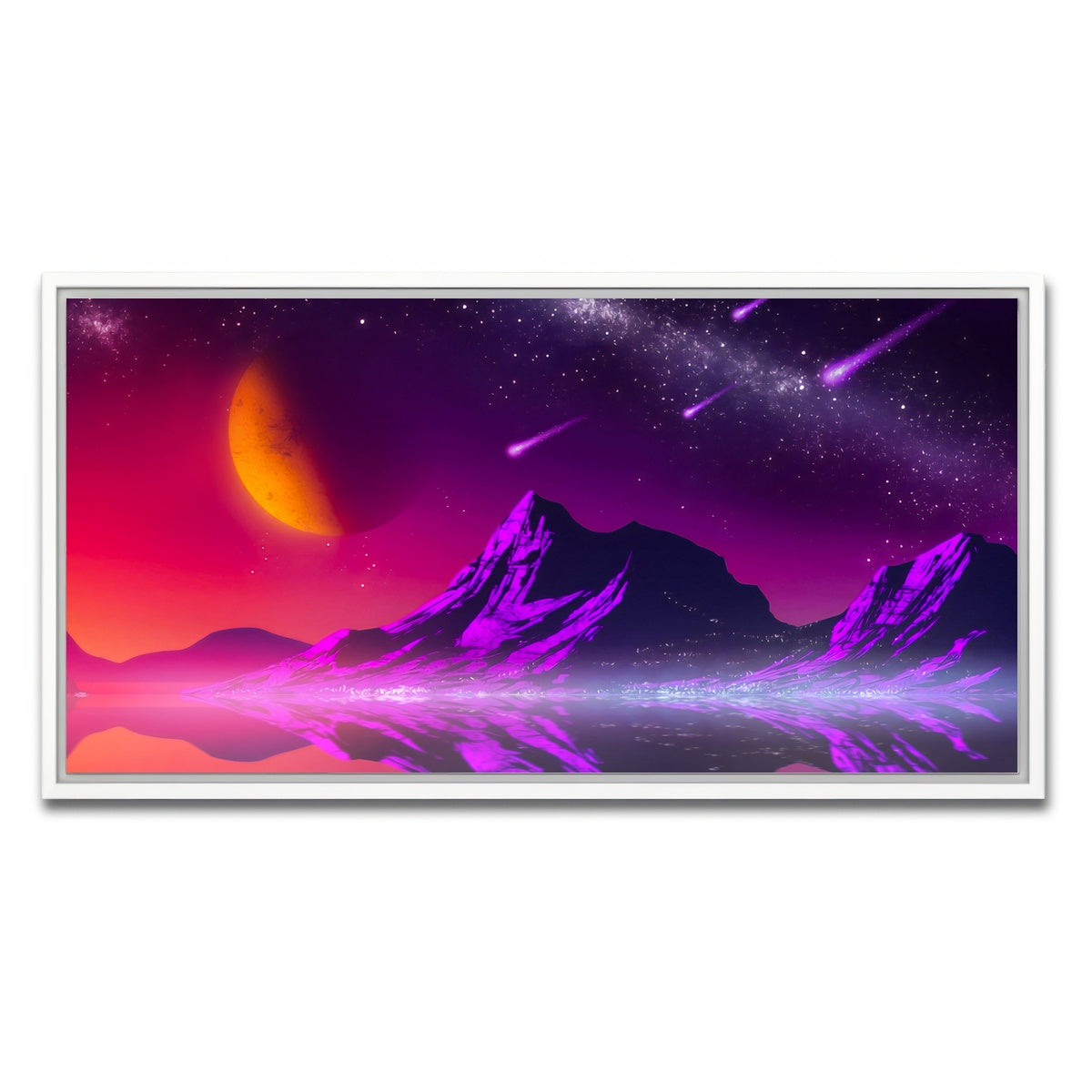 AUTO-MOCKUP WHITE | Retro Comets | 1 Piece | White Framed Canvas | group=2x1
