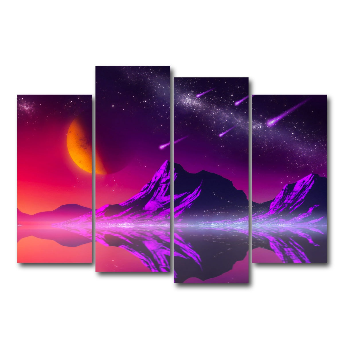 AUTO-MOCKUP WHITE | Retro Comets | 4 Piece | Gallery Wrap Canvas | group=4_normal