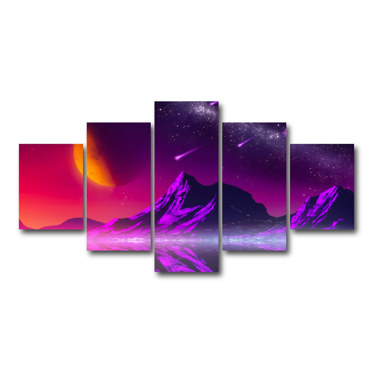 AUTO-MOCKUP WHITE | Retro Comets | 5 Piece | Gallery Wrap Canvas | group=5_short