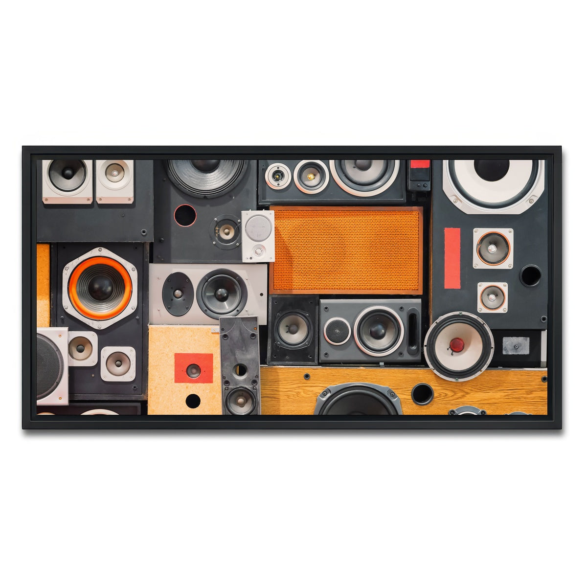 AUTO-MOCKUP WHITE | Retro Speakers | 1 Piece | Black Framed Canvas | group=2x1