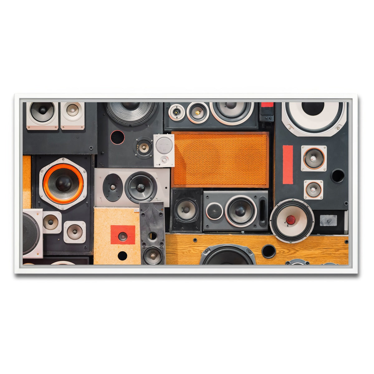 AUTO-MOCKUP WHITE | Retro Speakers | 1 Piece | White Framed Canvas | group=2x1
