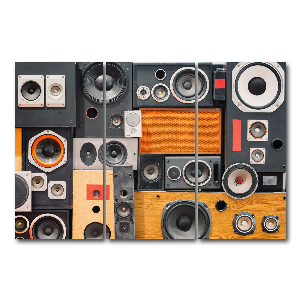 AUTO-MOCKUP WHITE | Retro Speakers | 3 Piece | Gallery Wrap Canvas | group=12x24
