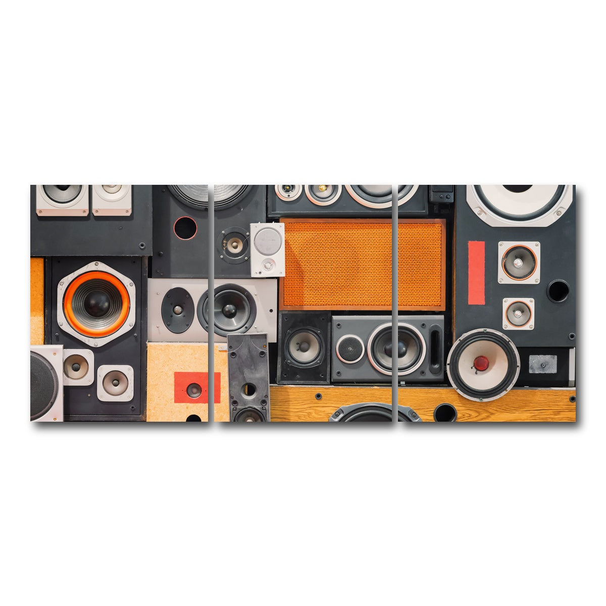 AUTO-MOCKUP WHITE | Retro Speakers | 3 Piece | Gallery Wrap Canvas | group=18x24