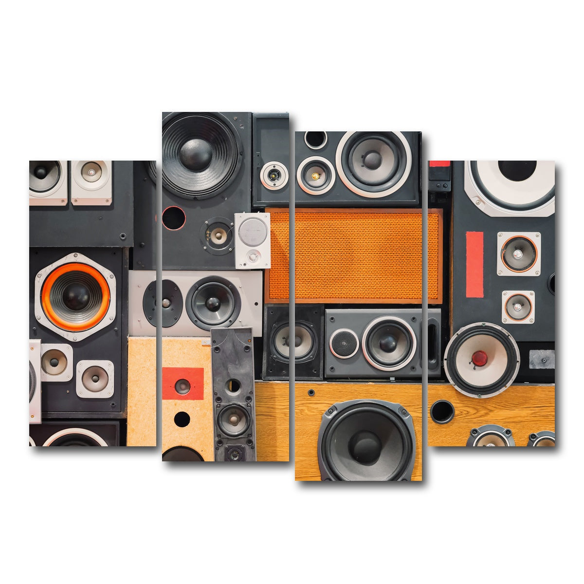 AUTO-MOCKUP WHITE | Retro Speakers | 4 Piece | Gallery Wrap Canvas | group=4_normal