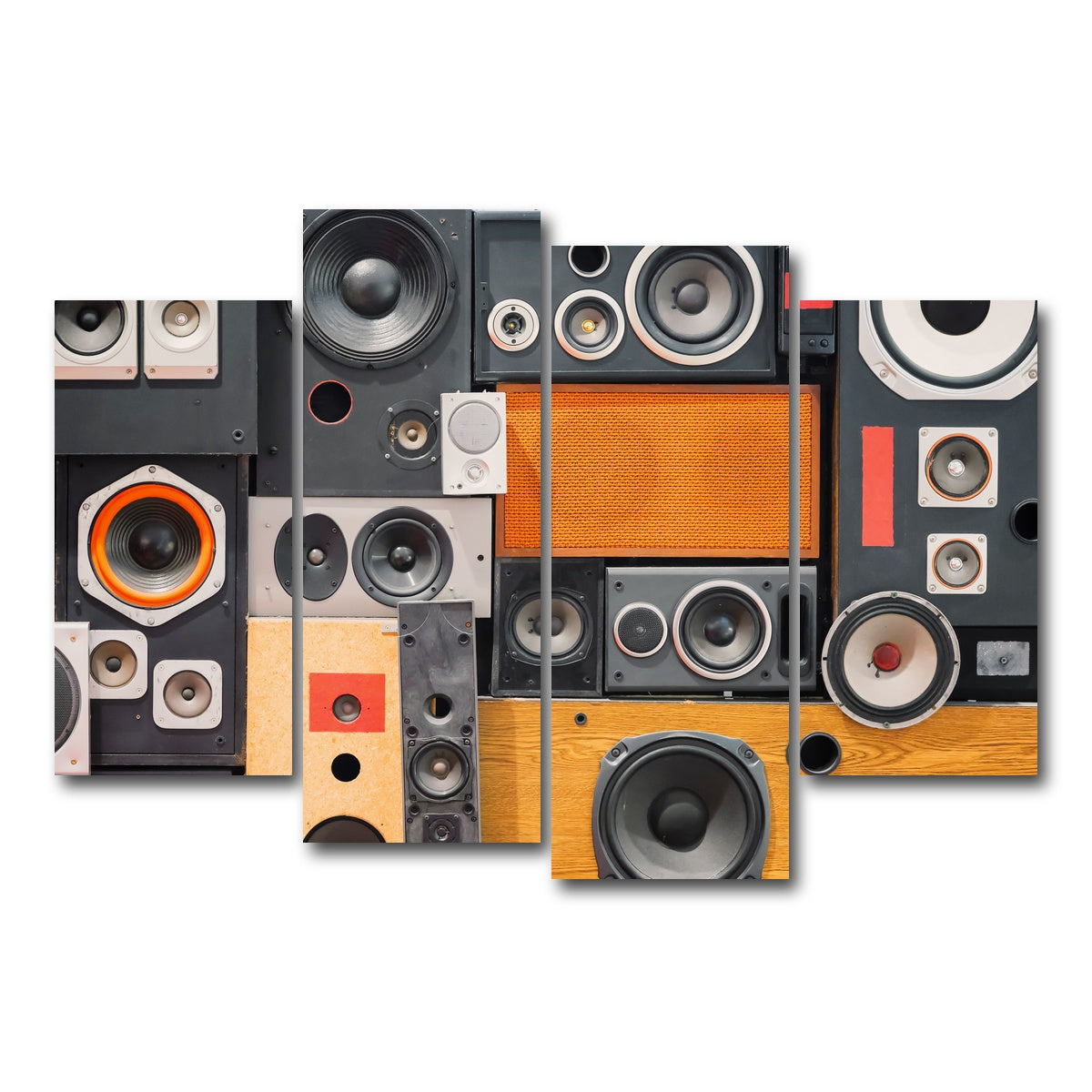 AUTO-MOCKUP WHITE | Retro Speakers | 4 Piece | Gallery Wrap Canvas | group=4_short