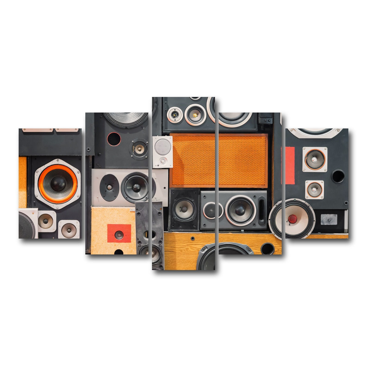AUTO-MOCKUP WHITE | Retro Speakers | 5 Piece | Gallery Wrap Canvas | group=5_normal