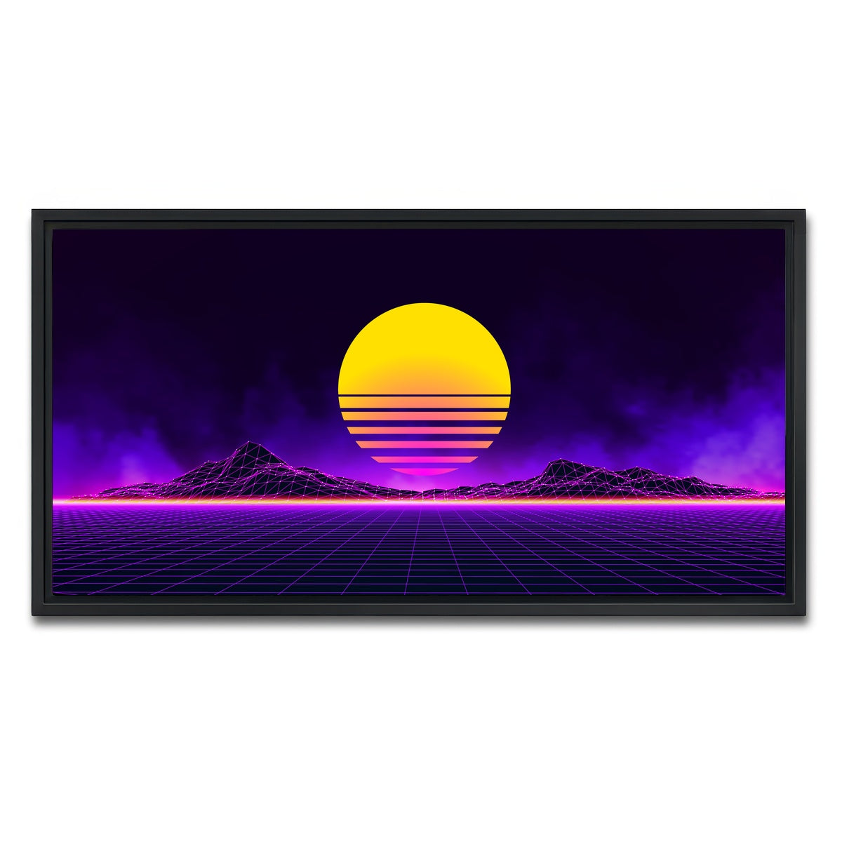 AUTO-MOCKUP WHITE | Retro landscape | 1 Piece | Black Framed Canvas | group=2x1