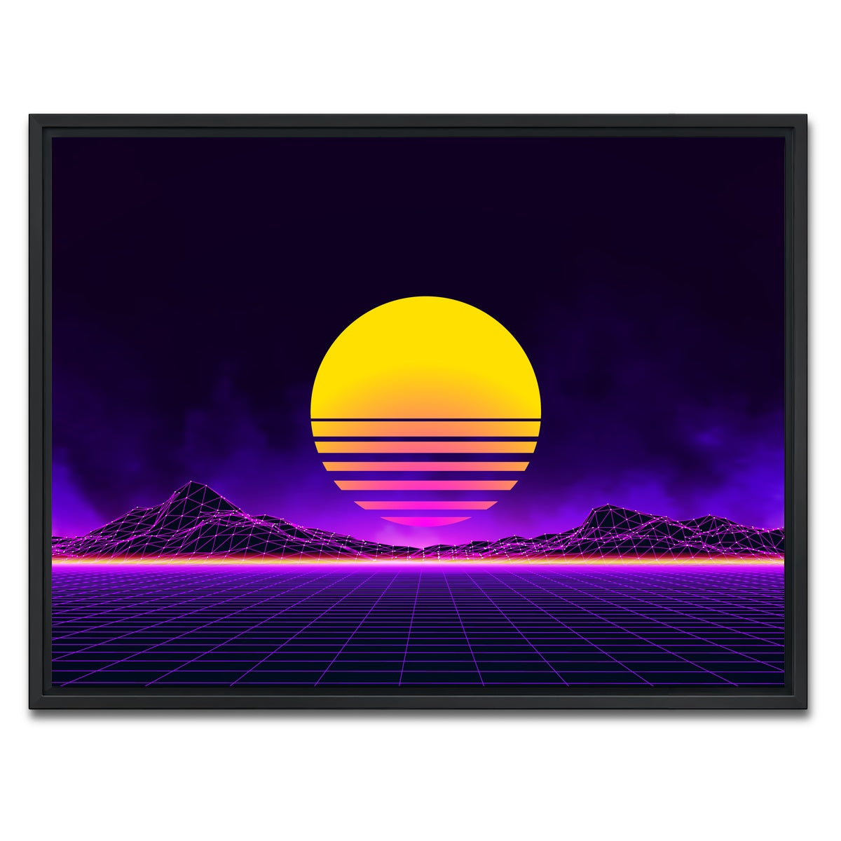 AUTO-MOCKUP WHITE | Retro landscape | 1 Piece | Black Framed Canvas | group=4x3