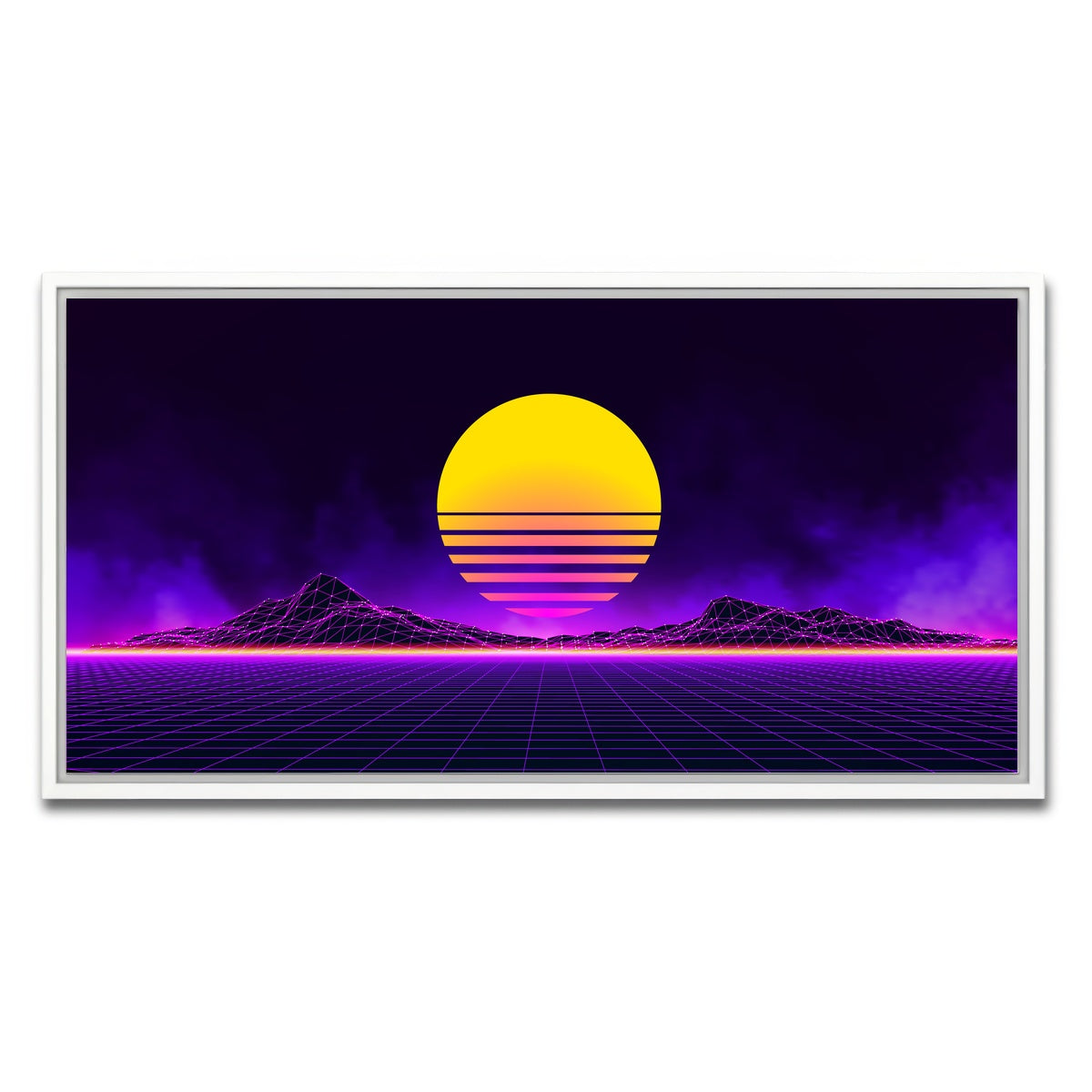 AUTO-MOCKUP WHITE | Retro landscape | 1 Piece | White Framed Canvas | group=2x1