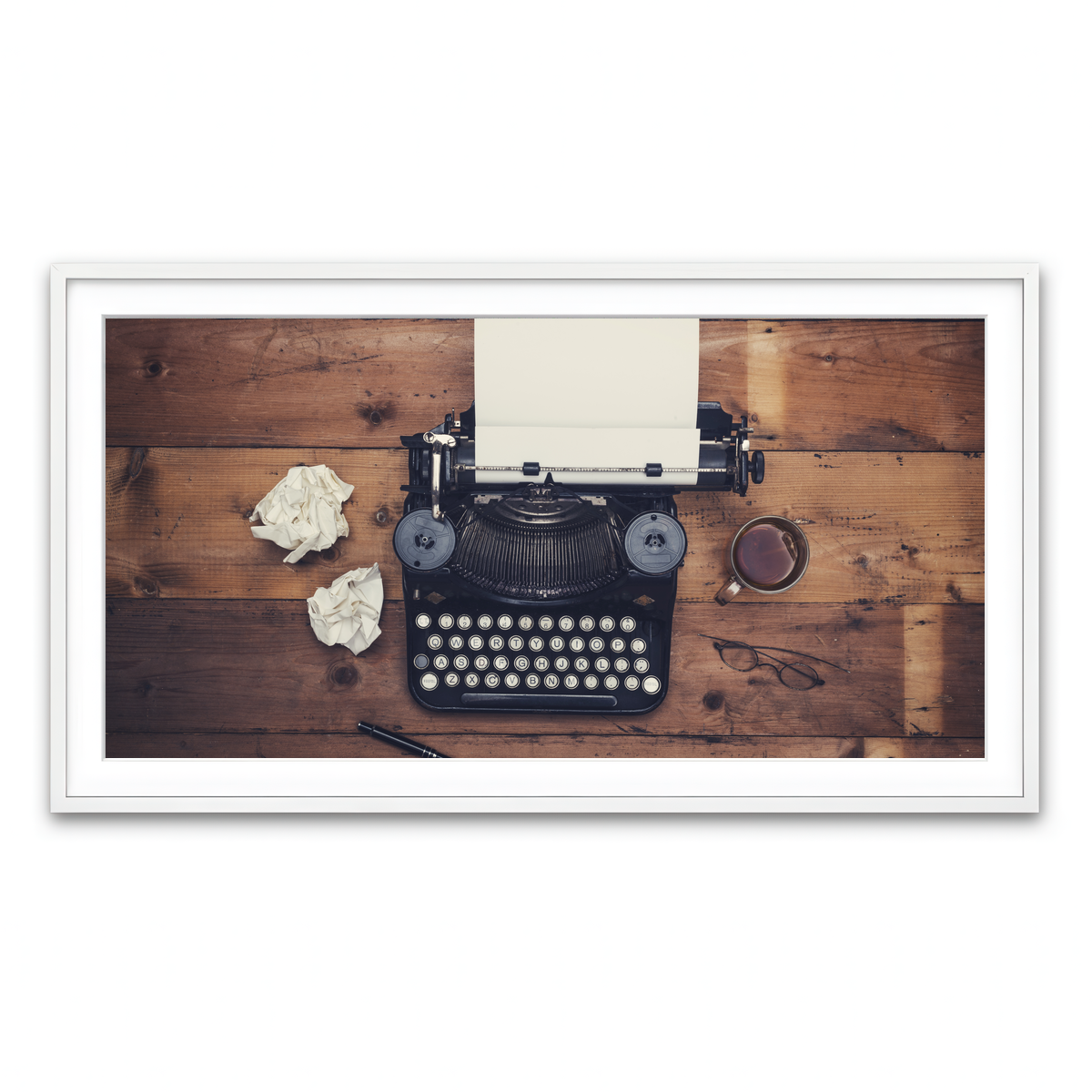 Framed Print 2x1 White