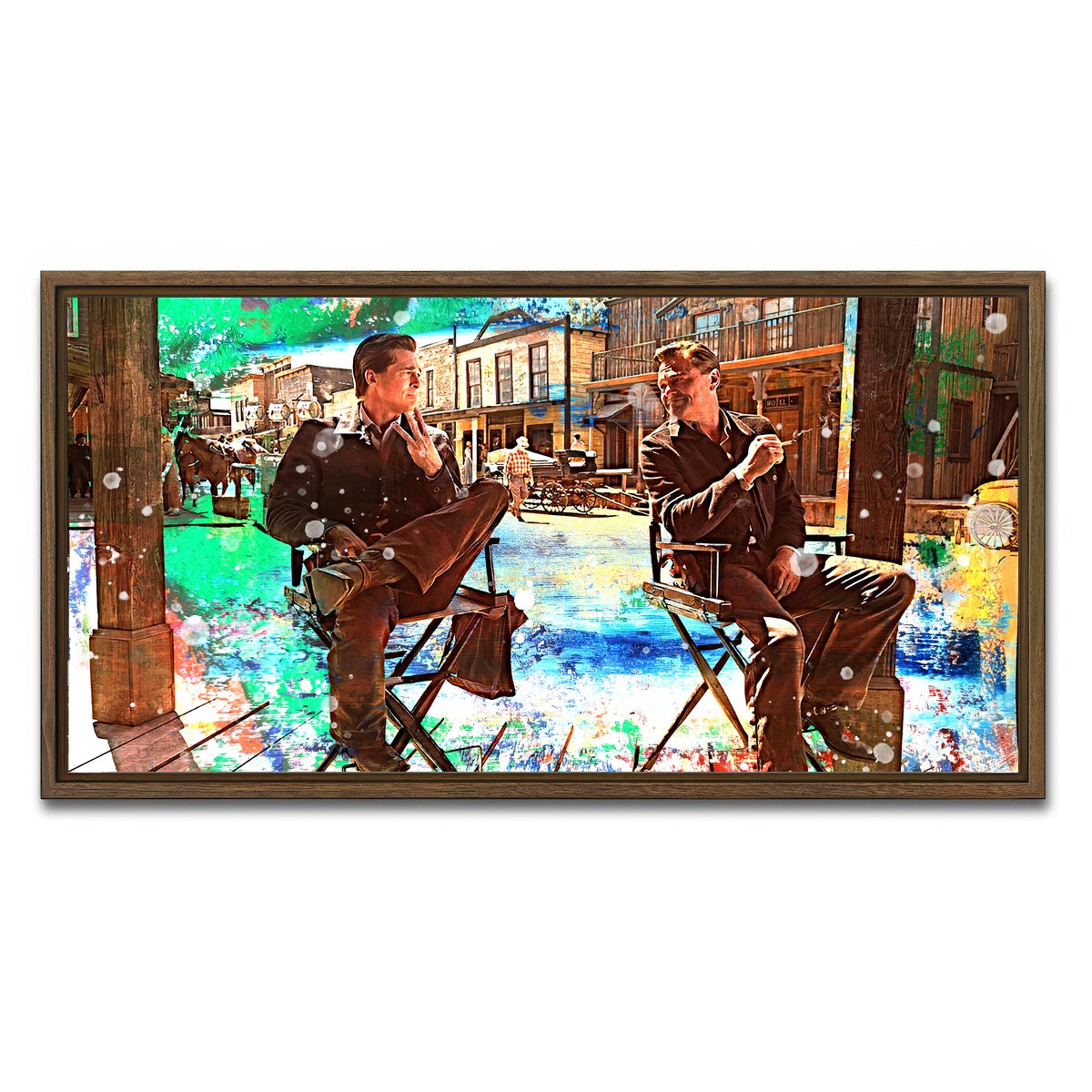 AUTO-MOCKUP WHITE | Rick & Cliff | 1 Piece | Walnut Framed Canvas | group=2x1