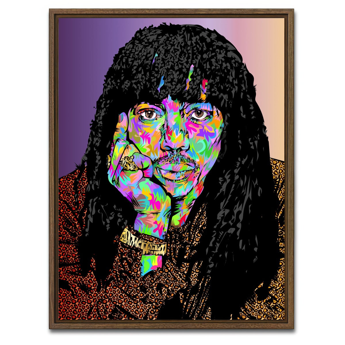 AUTO-MOCKUP WHITE | Rick James Bitch | 1 Piece | Walnut Framed Canvas | group=3x4