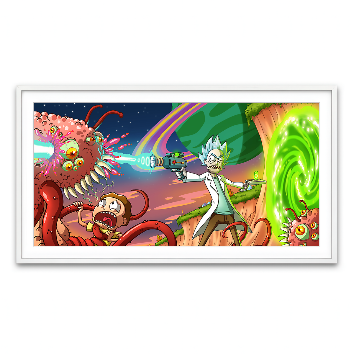 Framed Print 2x1 White