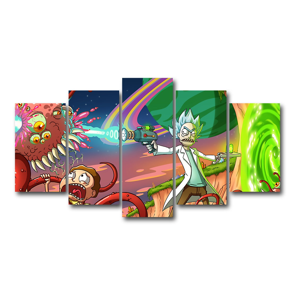 AUTO-MOCKUP WHITE | Rick & Morty | 5 Piece | Gallery Wrap Canvas | group=5_normal